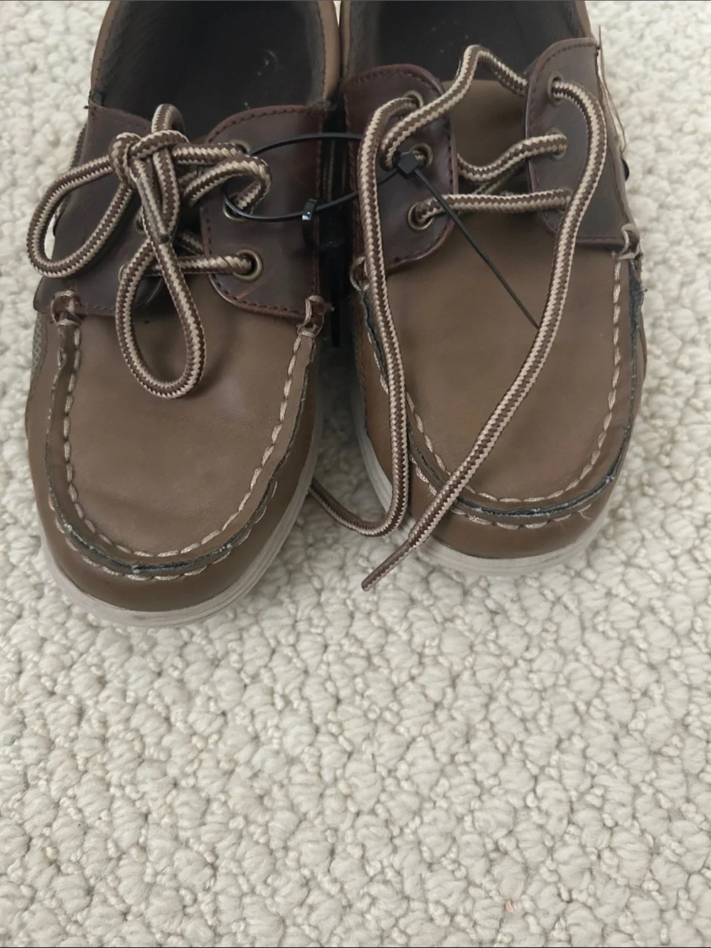 American Eagle Brown and Tan Kids Boat Shoes
